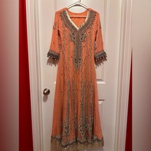 Pakistani Indian Bridal Maxi Dress Bride Extra Small Lehnga Shaadi Valima